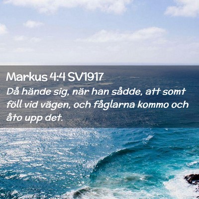 Picture 02 - Markus 4:4 SV1917 - Då hände sig, när han sådde, att somt föll - Bible Verse Picture