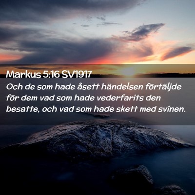 Picture 02 - Markus 5:16 SV1917 - Och de som hade åsett händelsen förtäljde - Bible Verse Picture