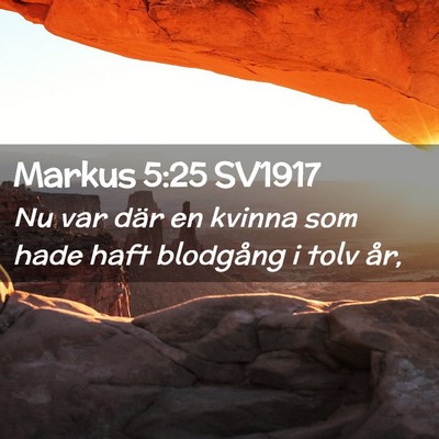 Picture 02 - Markus 5:25 SV1917 - Nu var där en kvinna som hade haft blodgång i - Bible Verse Picture