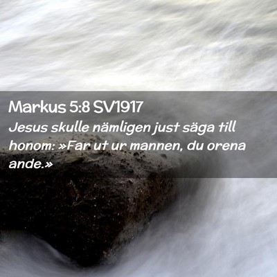 Picture 02 - Markus 5:8 SV1917 - Jesus skulle nämligen just säga till honom: - Bible Verse Picture
