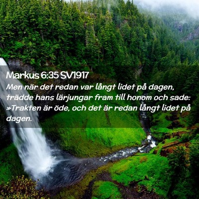 Picture 02 - Markus 6:35 SV1917 - Men när det redan var långt lidet på dagen, - Bible Verse Picture