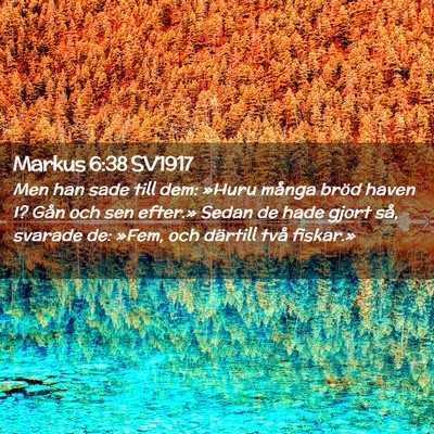 Picture 02 - Markus 6:38 SV1917 - Men han sade till dem: »Huru många bröd haven - Bible Verse Picture