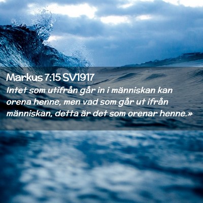 Picture 02 - Markus 7:15 SV1917 - Intet som utifrån går in i människan kan orena - Bible Verse Picture