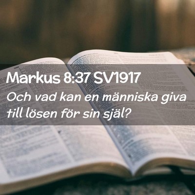 Picture 02 - Markus 8:37 SV1917 - Och vad kan en människa giva till lösen för - Bible Verse Picture