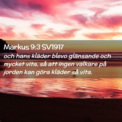 Picture 02 - Markus 9:3 SV1917 - och hans kläder blevo glänsande och mycket - Bible Verse Picture