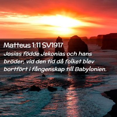 Picture 02 - Matteus 1:11 SV1917 - Josias födde Jekonias och hans bröder, vid den - Bible Verse Picture