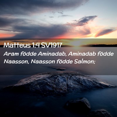 Picture 02 - Matteus 1:4 SV1917 - Aram födde Aminadab, Aminadab födde Naasson, - Bible Verse Picture