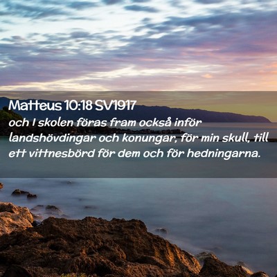 Picture 02 - Matteus 10:18 SV1917 - och I skolen föras fram också inför - Bible Verse Picture