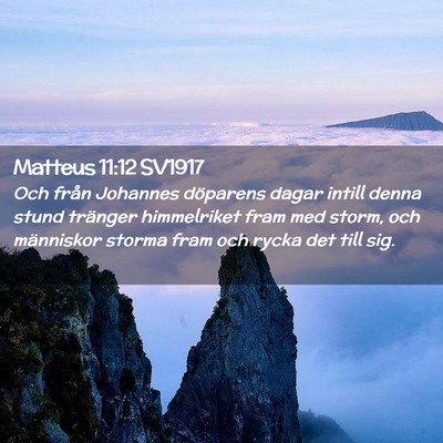 Picture 02 - Matteus 11:12 SV1917 - Och från Johannes döparens dagar intill denna - Bible Verse Picture
