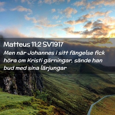 Picture 02 - Matteus 11:2 SV1917 - Men när Johannes i sitt fängelse fick höra om - Bible Verse Picture