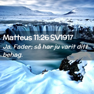 Picture 02 - Matteus 11:26 SV1917 - Ja, Fader; så har ju varit ditt - Bible Verse Picture