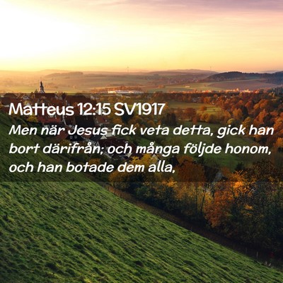 Picture 02 - Matteus 12:15 SV1917 - Men när Jesus fick veta detta, gick han bort - Bible Verse Picture