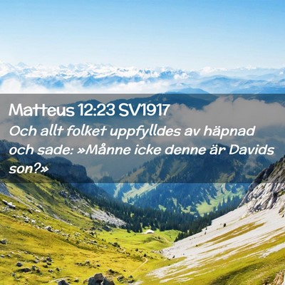 Picture 02 - Matteus 12:23 SV1917 - Och allt folket uppfylldes av häpnad och sade: - Bible Verse Picture