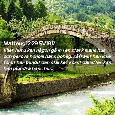 Picture 02 - Matteus 12:29 SV1917 - Eller huru kan någon gå in i en stark mans hus - Bible Verse Picture