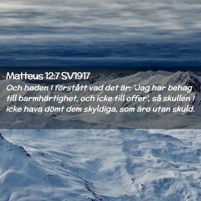 Picture 02 - Matteus 12:7 SV1917 - Och haden I förstått vad det är: 'Jag har - Bible Verse Picture