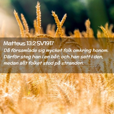 Picture 02 - Matteus 13:2 SV1917 - Då församlade sig mycket folk omkring honom. - Bible Verse Picture