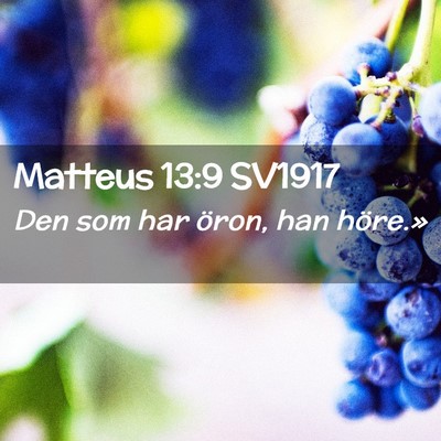 Picture 02 - Matteus 13:9 SV1917 - Den som har öron, han - Bible Verse Picture