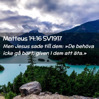 Picture 02 - Matteus 14:16 SV1917 - Men Jesus sade till dem: »De behöva icke gå - Bible Verse Picture