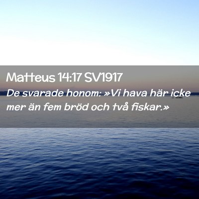 Picture 02 - Matteus 14:17 SV1917 - De svarade honom: »Vi hava här icke mer än fem - Bible Verse Picture