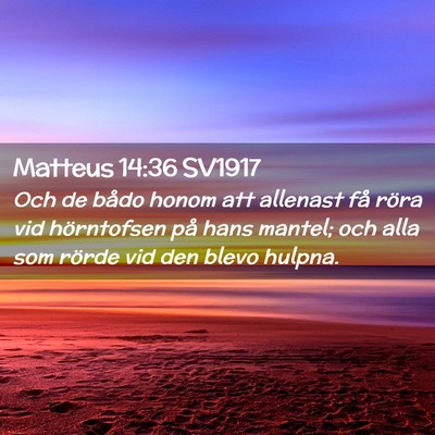 Picture 02 - Matteus 14:36 SV1917 - Och de bådo honom att allenast få röra vid - Bible Verse Picture