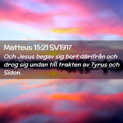 Picture 02 - Matteus 15:21 SV1917 - Och Jesus begav sig bort därifrån och drog sig - Bible Verse Picture