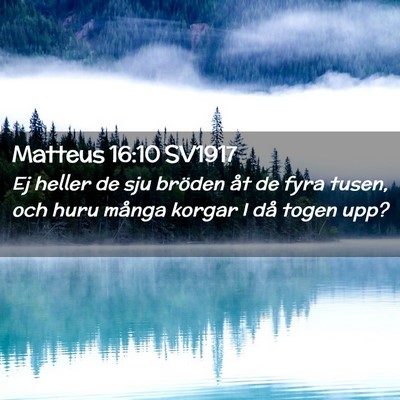 Picture 02 - Matteus 16:10 SV1917 - Ej heller de sju bröden åt de fyra tusen, och - Bible Verse Picture