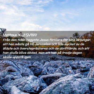 Picture 02 - Matteus 16:21 SV1917 - Från den tiden begynte Jesus förklara för sina - Bible Verse Picture