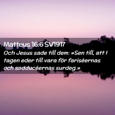 Picture 02 - Matteus 16:6 SV1917 - Och Jesus sade till dem: »Sen till, att I tagen - Bible Verse Picture