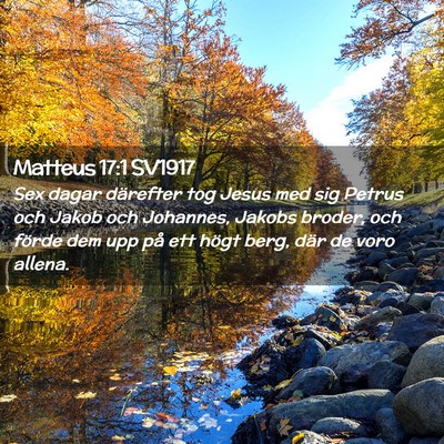 Picture 02 - Matteus 17:1 SV1917 - Sex dagar därefter tog Jesus med sig Petrus och - Bible Verse Picture