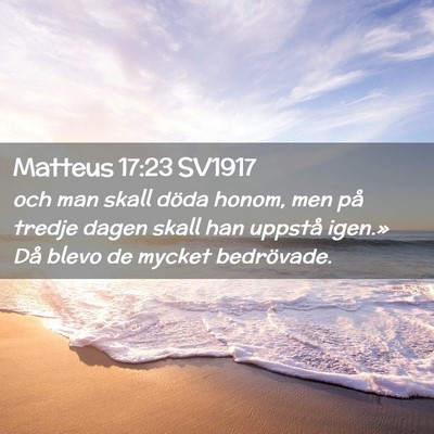 Picture 02 - Matteus 17:23 SV1917 - och man skall döda honom, men på tredje dagen - Bible Verse Picture