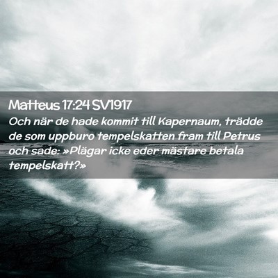 Picture 02 - Matteus 17:24 SV1917 - Och när de hade kommit till Kapernaum, trädde - Bible Verse Picture