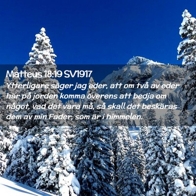 Picture 02 - Matteus 18:19 SV1917 - Ytterligare säger jag eder, att om två av eder - Bible Verse Picture