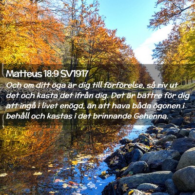 Picture 02 - Matteus 18:9 SV1917 - Och om ditt öga är dig till förförelse, så - Bible Verse Picture