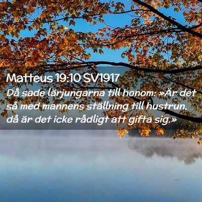 Picture 02 - Matteus 19:10 SV1917 - Då sade lärjungarna till honom: »Är det så - Bible Verse Picture