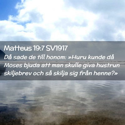 Picture 02 - Matteus 19:7 SV1917 - Då sade de till honom: »Huru kunde då Moses - Bible Verse Picture