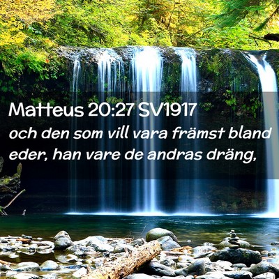 Picture 02 - Matteus 20:27 SV1917 - och den som vill vara främst bland eder, han - Bible Verse Picture