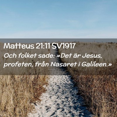 Picture 02 - Matteus 21:11 SV1917 - Och folket sade: »Det är Jesus, profeten, från - Bible Verse Picture