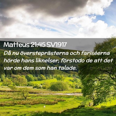 Picture 02 - Matteus 21:45 SV1917 - Då nu översteprästerna och fariséerna hörde - Bible Verse Picture