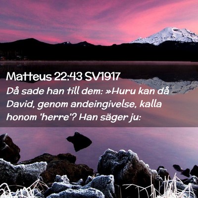 Picture 02 - Matteus 22:43 SV1917 - Då sade han till dem: »Huru kan då David, - Bible Verse Picture