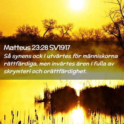 Picture 02 - Matteus 23:28 SV1917 - Så synens ock I utvärtes för människorna - Bible Verse Picture