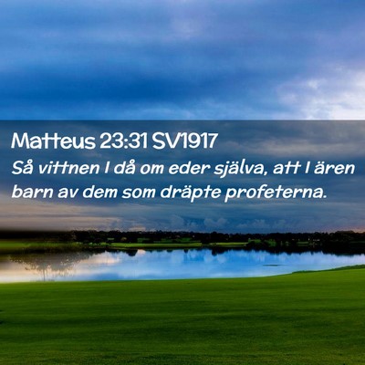 Picture 02 - Matteus 23:31 SV1917 - Så vittnen I då om eder själva, att I ären - Bible Verse Picture