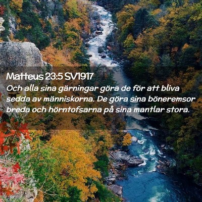 Picture 02 - Matteus 23:5 SV1917 - Och alla sina gärningar göra de för att bliva - Bible Verse Picture