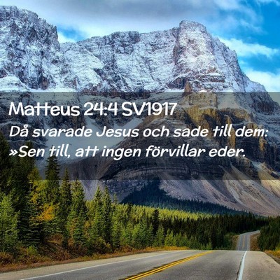 Picture 02 - Matteus 24:4 SV1917 - Då svarade Jesus och sade till dem: »Sen till, - Bible Verse Picture