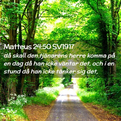 Picture 02 - Matteus 24:50 SV1917 - då skall den tjänarens herre komma på en dag - Bible Verse Picture