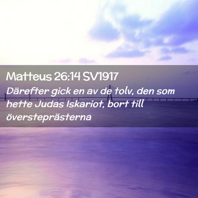 Picture 02 - Matteus 26:14 SV1917 - Därefter gick en av de tolv, den som hette Judas - Bible Verse Picture