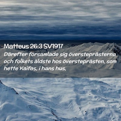 Picture 02 - Matteus 26:3 SV1917 - Därefter församlade sig översteprästerna och - Bible Verse Picture