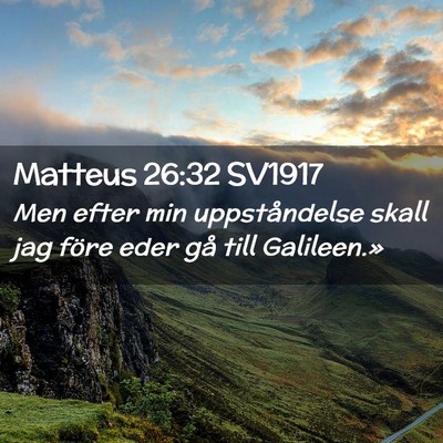 Picture 02 - Matteus 26:32 SV1917 - Men efter min uppståndelse skall jag före eder - Bible Verse Picture