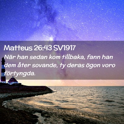 Picture 02 - Matteus 26:43 SV1917 - När han sedan kom tillbaka, fann han dem åter - Bible Verse Picture