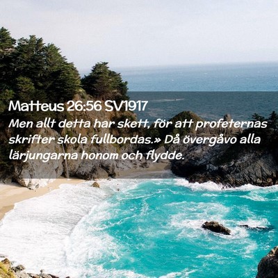 Picture 02 - Matteus 26:56 SV1917 - Men allt detta har skett, för att profeternas - Bible Verse Picture