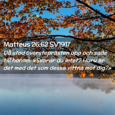 Picture 02 - Matteus 26:62 SV1917 - Då stod översteprästen upp och sade till - Bible Verse Picture